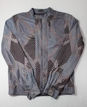 Vintage Black Braided Leather Moto Biker Removable Insulated Jacket Womens Large